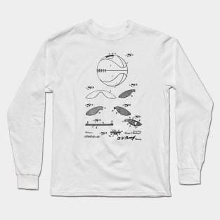 Basketball Vintage Patent Drawing Long Sleeve T-Shirt